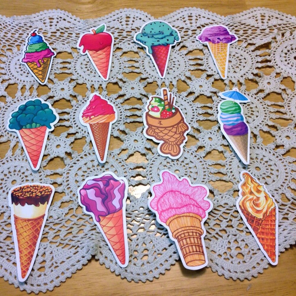 Stickers -  crafting, scrapbooks, ice cream cones